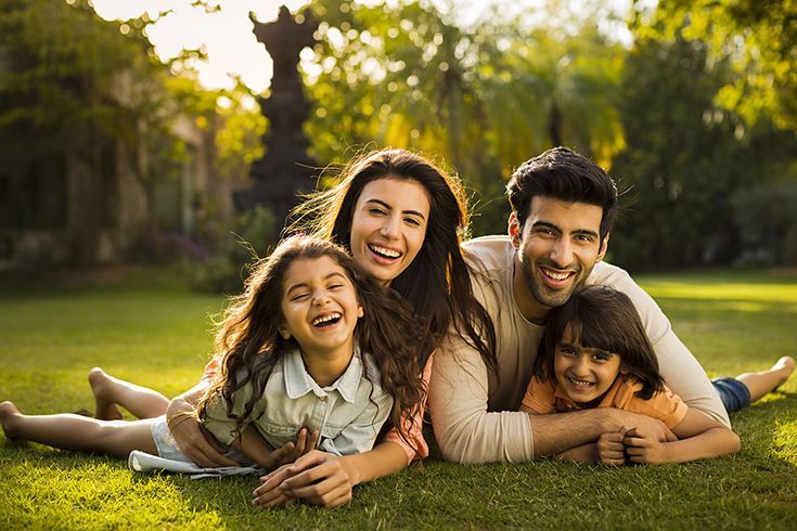 Man spending quality family time outdoors 