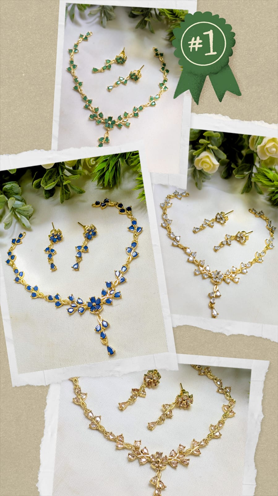 ZARCON Necklace & Earring Set – AD Gold Jewelry Collection