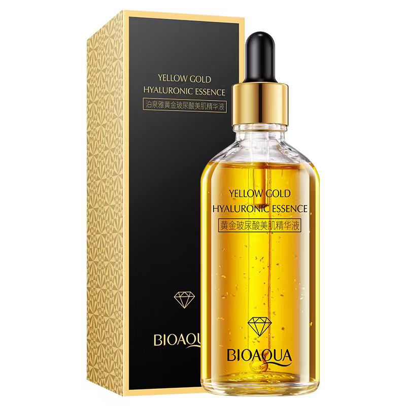 BIOAQUA Yellow Gold Hyaluronic Essence 100ML – Deep Hydration & Glow Serum