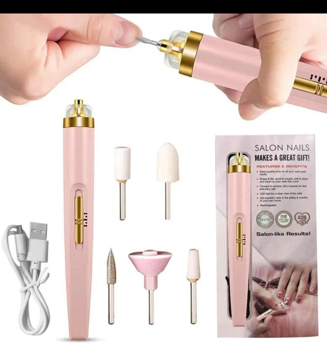 Rechargeable Salon Nails Kit – Electric Manicure & Pedicure Machine
