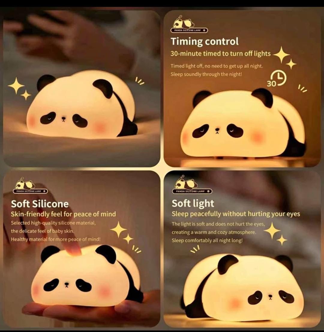Soft Silicone Panda Lamp with Light – Cute Night Lamp